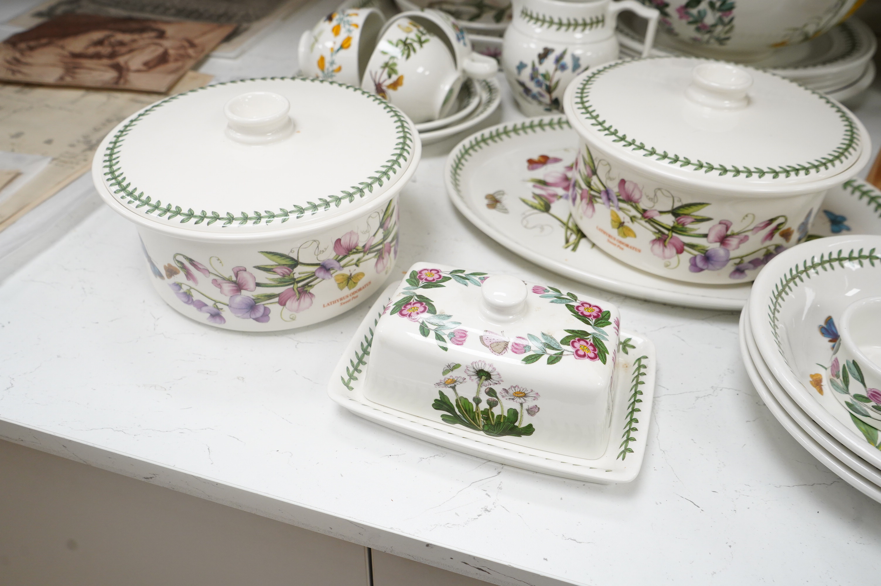 A large quantity of Portmerion Botanic Garden dinner and tea wares to include graduated bowls, dinner plates and side plates